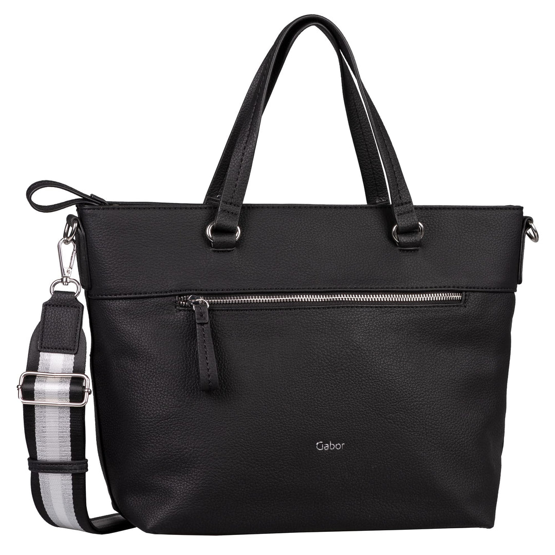 Gabor Silvia Gabor bags Silvia Damen Shopper Umhängetasche Reissverschluss Gross Schwarz, Schwarz