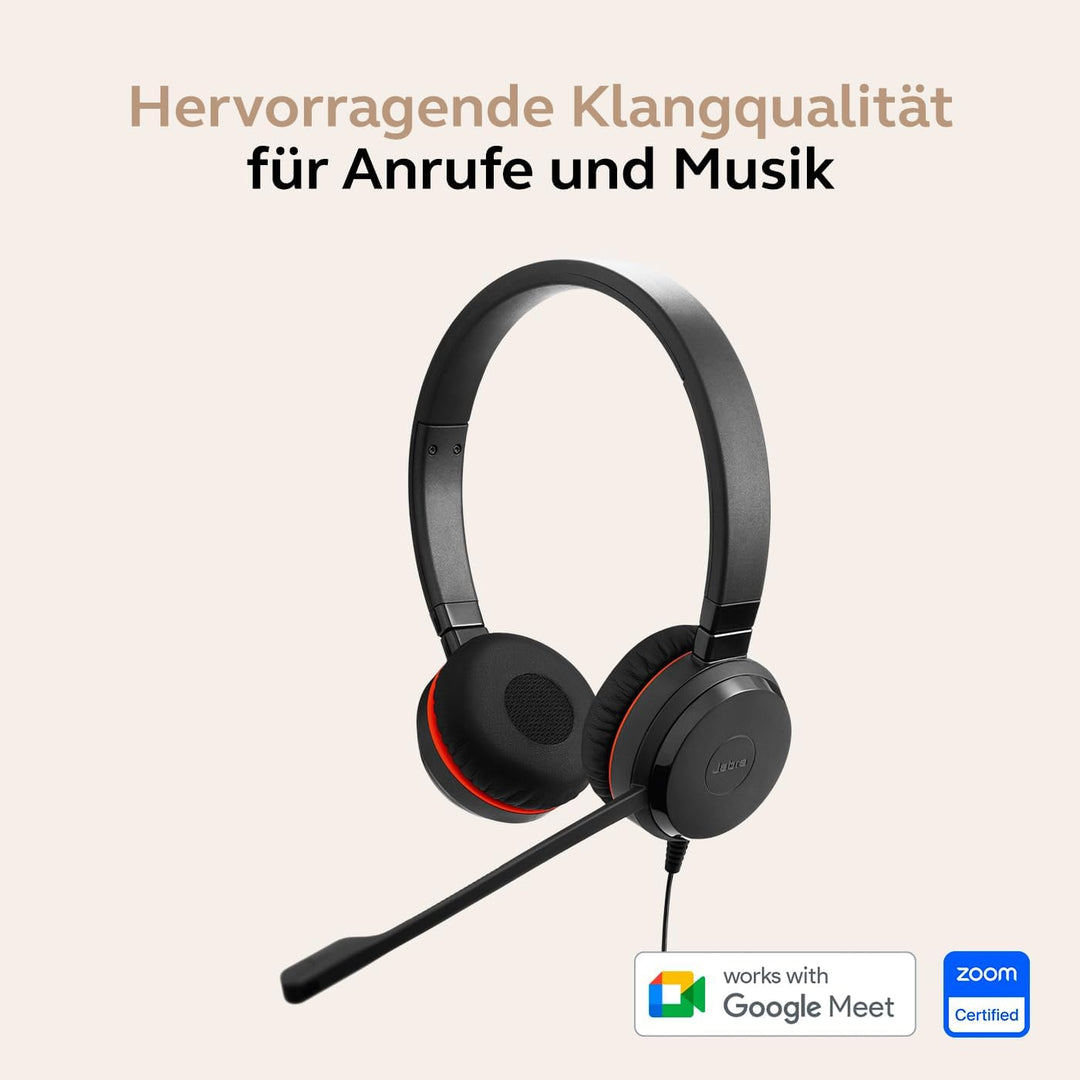Jabra Evolve 20 Stereo Headset - Unified Communication Zertifizierte Kopfhörer für VoIP Softphone mi