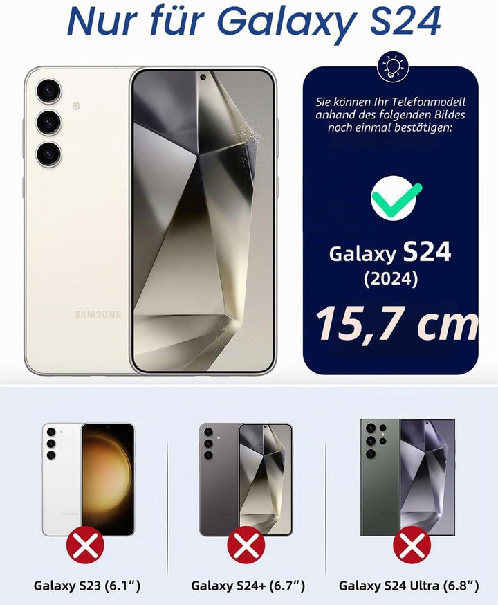 OCASE Handyhülle Kompatibel für Samsung Galaxy S24 5G Hülle Premium Leder Flip Klappbare Klapphülle