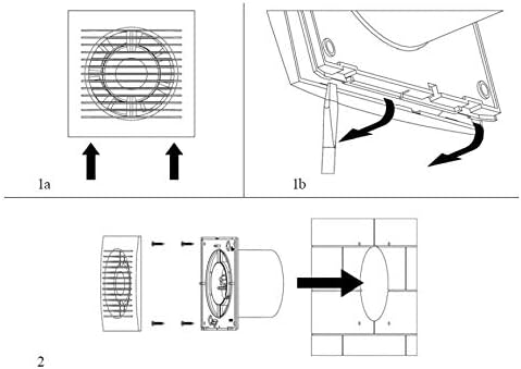 EUROPLAST Ø 100mm Bad-Lüfter mit Feuchtesensor und Timer Leise Ventilator - Kunststoff - Anthrazit Ø