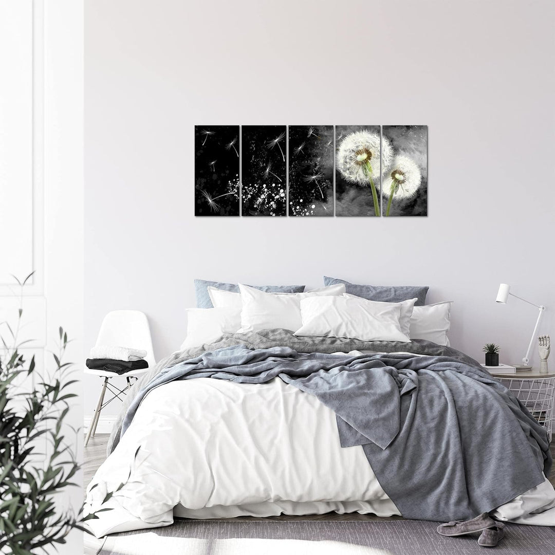 Runa Art Bild Pusteblume Wandbilder auf Vlies Leinwand 5 Teilig Wanddekoration Wohnzimmer Schlafzimm