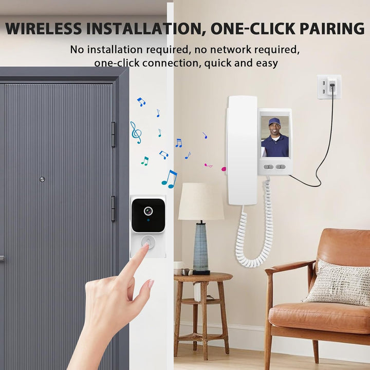Video Door Phone System 4.5 Inch IPS Screen Wireless Doorbell with Camera Doorphone Telephone Style