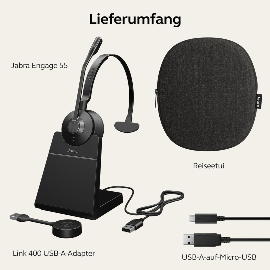 Jabra GN Audio Germany Engage 55 UC monaural USB-A m. Ladestation Mono USB-A Inklusive Halterung All