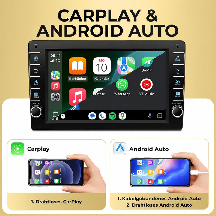 M.I.C. AVM8 Android 13 Autoradio mit navi: Snapdragon 665 6G+64G;8" IPS Display;4G SIM,Carplay,Andro
