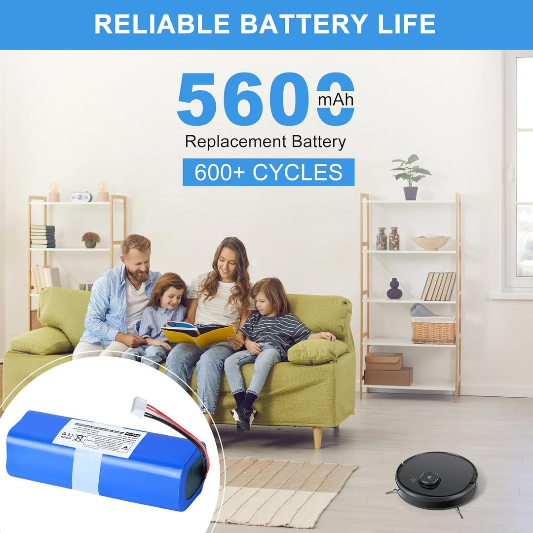 Beefix 5600mAh Akku für Ecovacs Deebot Ozmo T8, T8+, T8+ DLX11-54 Staubsauger Roboter 14.4V Li-ion E