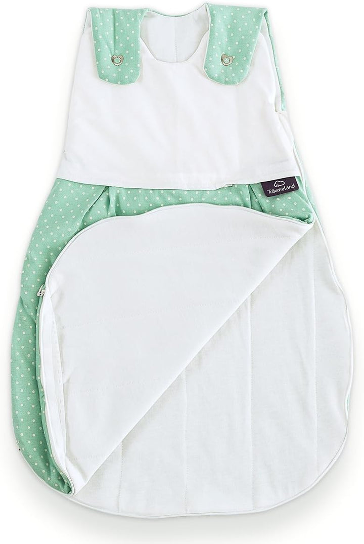 Träumeland S0100307 Aussenschlafsack LIEBMICH Pünktchen mint, Grösse 80/86, mehrfarbig