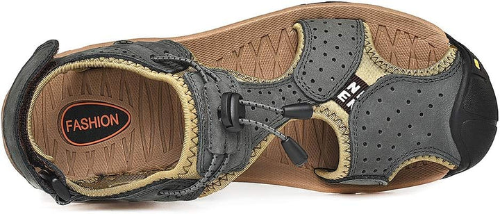 rismart Herren Closed Zu Draussen Sport Trekking Schuhe Leder Sandalen 39 EU Dunkelgrau, 39 EU Dunke