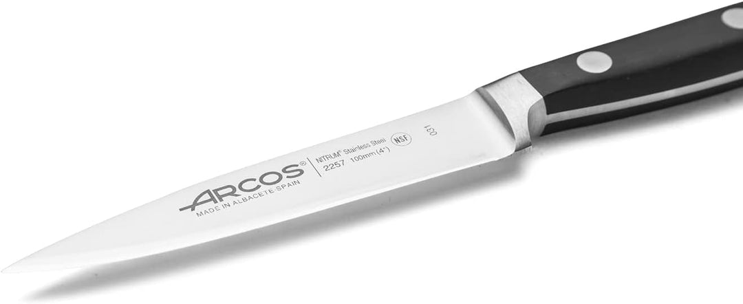 Arcos Schälmesser aus Edelstahl 100 mm - Ergonomischer Griff aus Polyoxymethylen, Ideal für Schälen