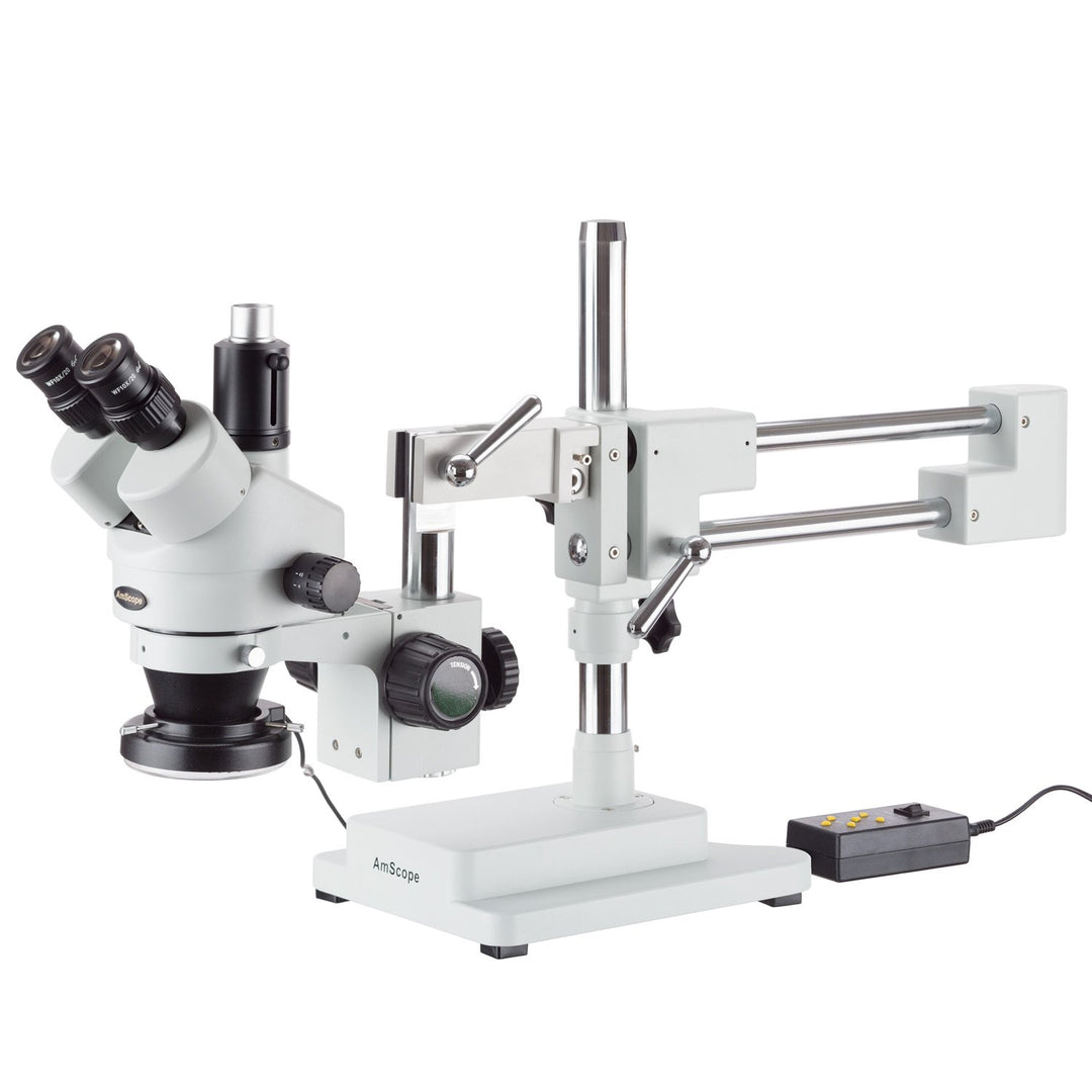 AmScope SM-4TZZ-144A-M Trinokulares Stereomikroskop mit 4-Zonen-144-LED-Ringlicht und 1.3-Megapixel-