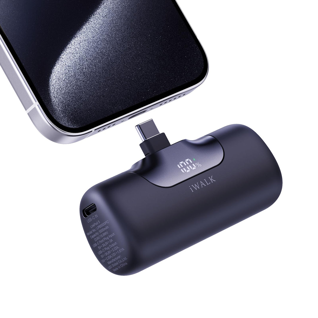 iWALK Powerbank 5500mAh Mini USB C Power Bank 22.5W Fast Charging Powerbank Klein Leicht Kompakte Ex