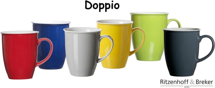 Kaffeebecher-Set Doppio, 4-teilig, Anthrazit Anthrazit Kaffeebecher, Anthrazit Kaffeebecher