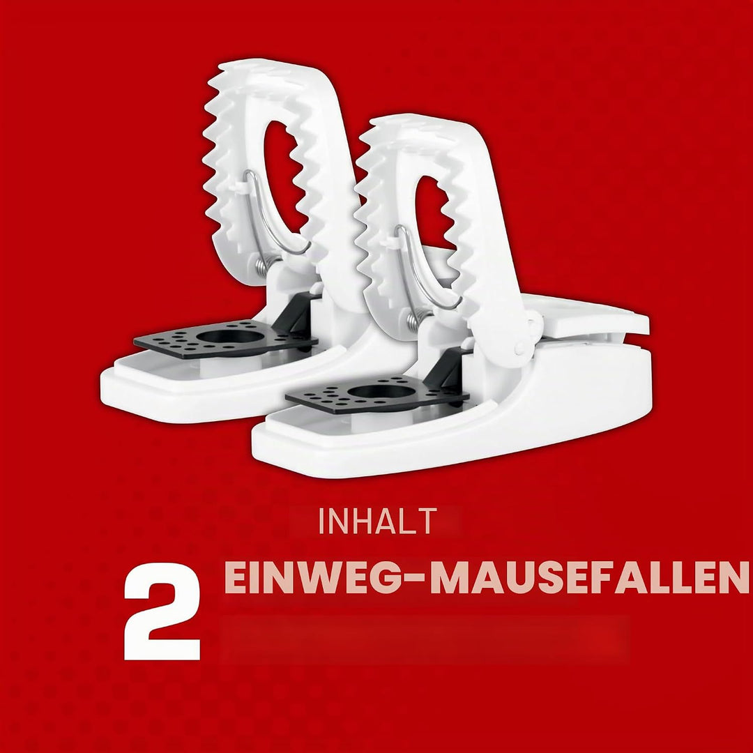 Tomcat Press'N Set Mausefalle Kunststoff gefedert Mäusevernichter mit Greiflasche 2 Fallen