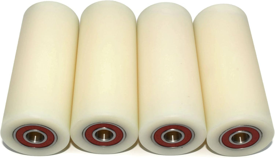 Satz mit 4 Laufrollen mit Kugellager - Nylon und Polyamid Rollen für Palettenhubwagen - Hubwagen Räd