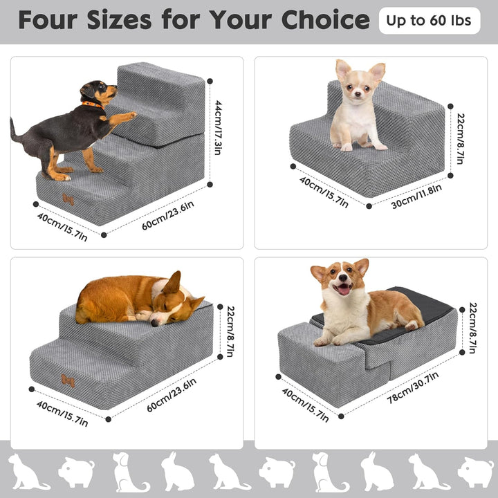 Hundetreppe für Kleine Hunde 4 Stufen, 44cm Hoch Abnehmbare Waschbar Hundetreppe, sanft abfallende H