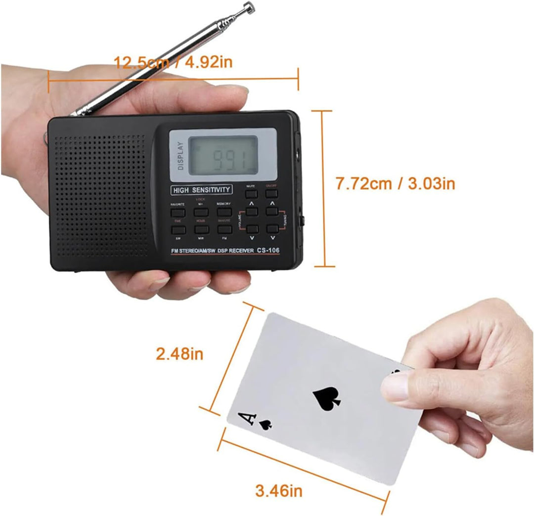 Topiky Vollfrequenzempfänger Radio, FM/AM/SW/LW/TV Sound Vollfrequenzempfänger, der Radio mit Uhr- u