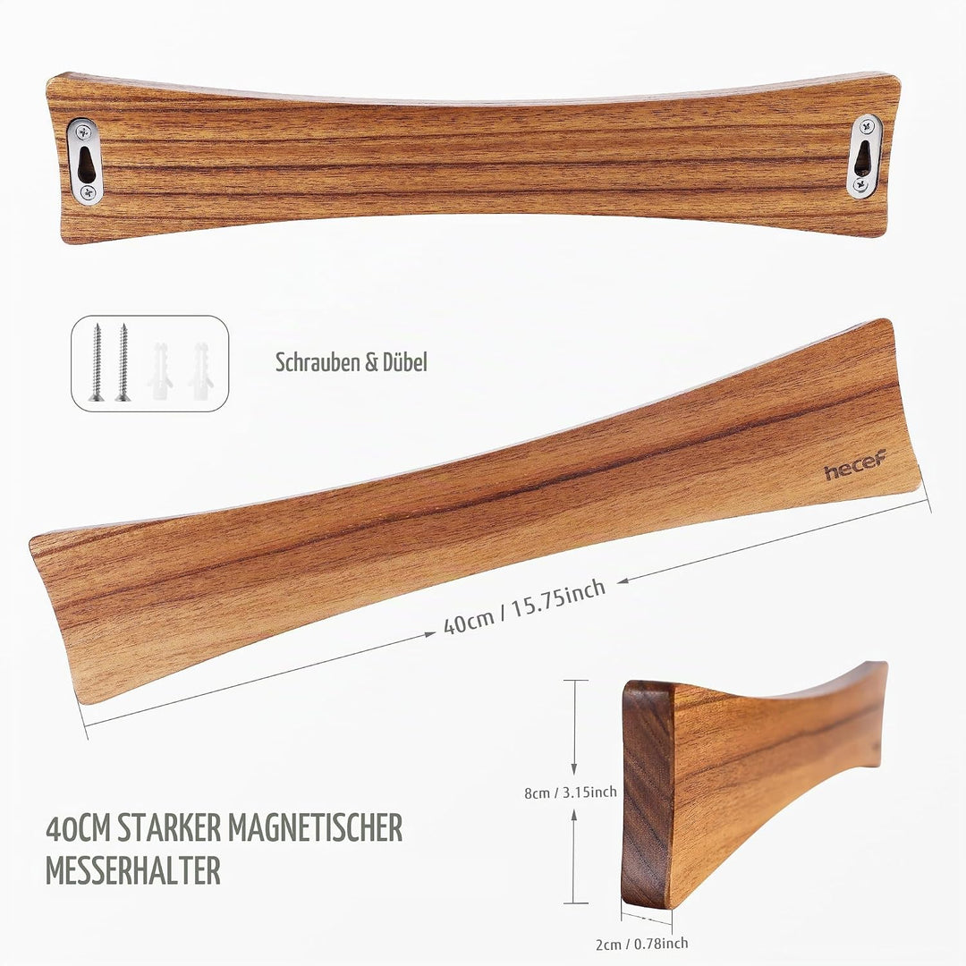 hecef Magnetmesserleiste 40,6 cm – Starker Magnet Halter für Messer, Besteck &amp; Werkzeuge, Stabiler M