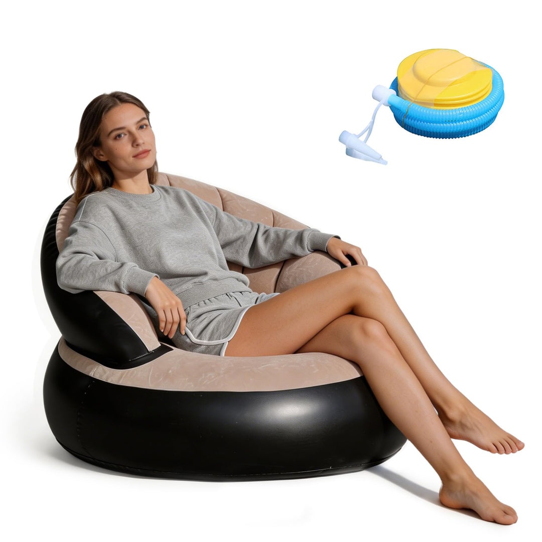 Aufblasbares Sofa, Beflocktes Luftsofa, Tragbarer Aufblasbarer Stuhl, Sofa und Couch mit Beflockter