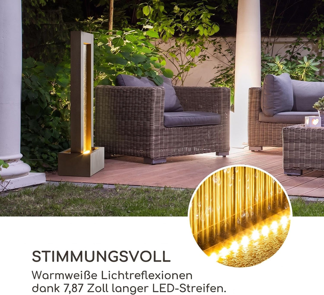 blumfeldt Skyriver Gartenbrunnen Wasserspiel Zimmerbrunnen Dekobrunnen, Indoor &amp; Outdoor, Wasserspie