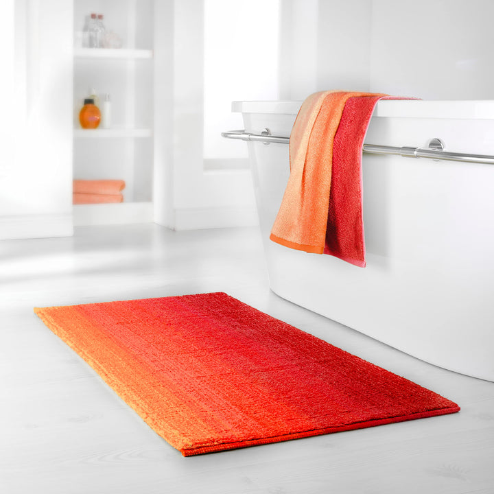 Dyckhoff Badteppich Colori, Rot, 70 x 120 cm, 100% Bio Baumwolle, GOTS 70 x 120 cm Rot, 70 x 120 cm