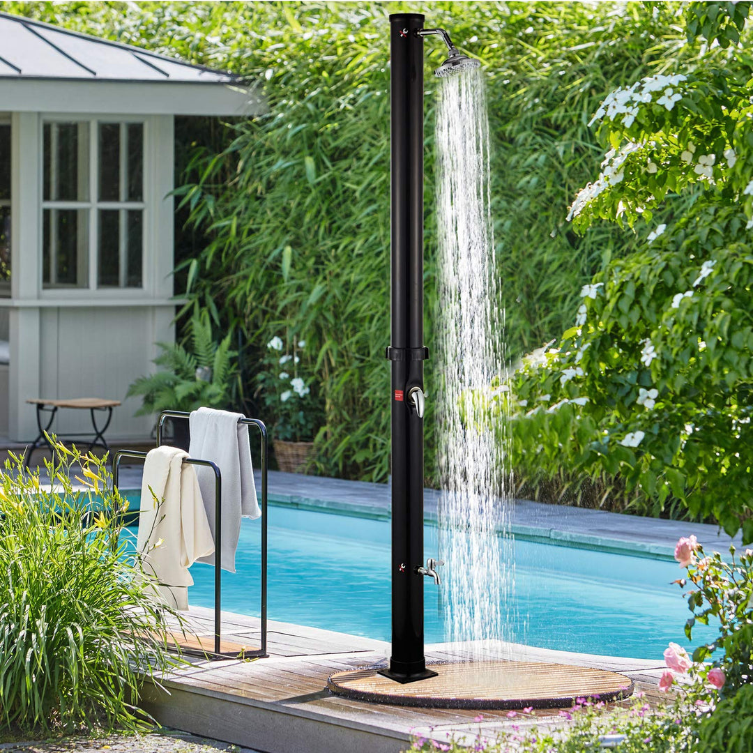 Yakimz Solarbeheizte Duschen 20L Solardusche mit Fussdusche Wasserhahn Einstellbare Temperatur Schwa
