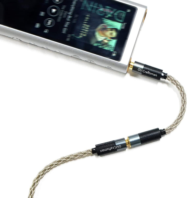 GUCraftsman 3,5mm Stereo Stecker auf 2,5mm symmetrische Buchse, tragbares Kopfhörer Adapterkabel, 6N