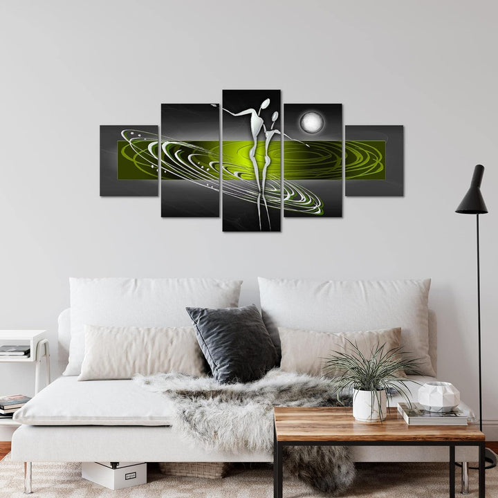 Runa Art Wandbilder Abstrakt Figuren 5 Teilig Bild auf Vlies Leinwand Deko Wohnzimmer Schlafzimmer L