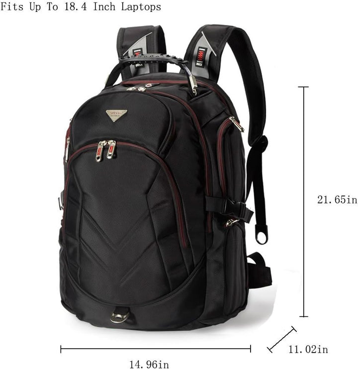 FreeBiz 18.4 Inches Laptop Backpack Fits up to 18 Inch Gaming Laptops for Dell, Asus, Msi,Hp (Black)