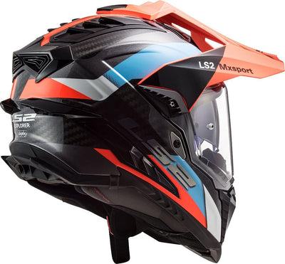 LS2 407016126L Motocross-Helm MX701 C Explorer Frontier, Unisex, Blau/Orange, L