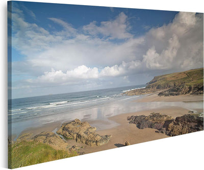 islandburner Bild auf Leinwand Atemberaubende Polzeath Strand In Cornwall England In Der Frühen Morg