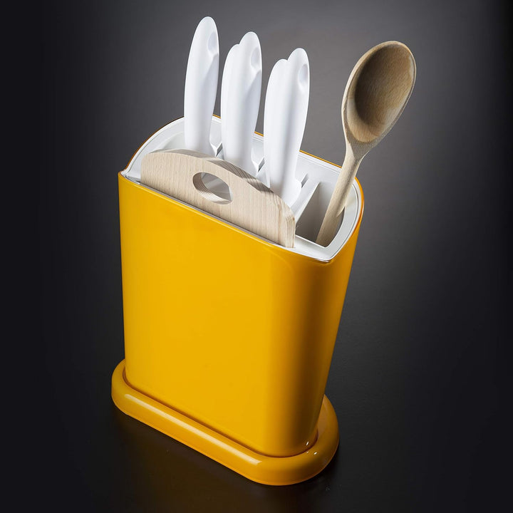 Omada Design Messerblock aus Polypropylen, Made in Italy, multifunktionaler Messerhalter mit Satz 5