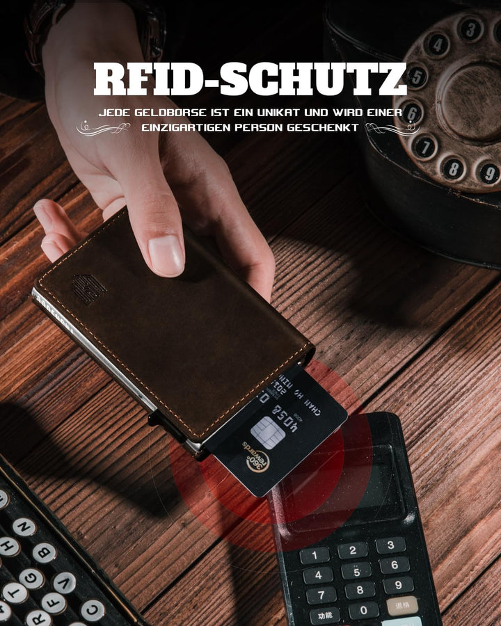 MagSnap Geldbörse Herren I Slim Wallet mit Münzfach I Wallets for Men für 10+ Karten I Magnetischer