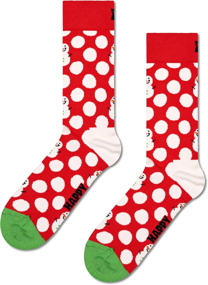 Happy Socks Weihnachtssocken – Feiertags-Baumwollsocken in lustigen Geschenkboxen – Schneemann- und