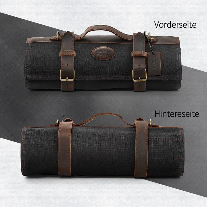 XINZUO Messertasche, Profi Koch Rolltasche, Universal Etui für Koch 12 Slots, 16oz gewachstes Segelt