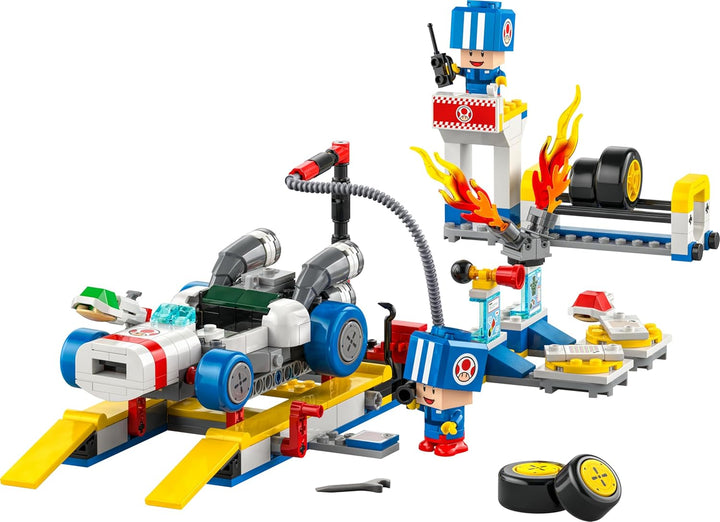 LEGO Super Mario: Mario Kart – Toad’s Garage Set, Nintendo Mechanic Toy with 2 Blue Toad Character F