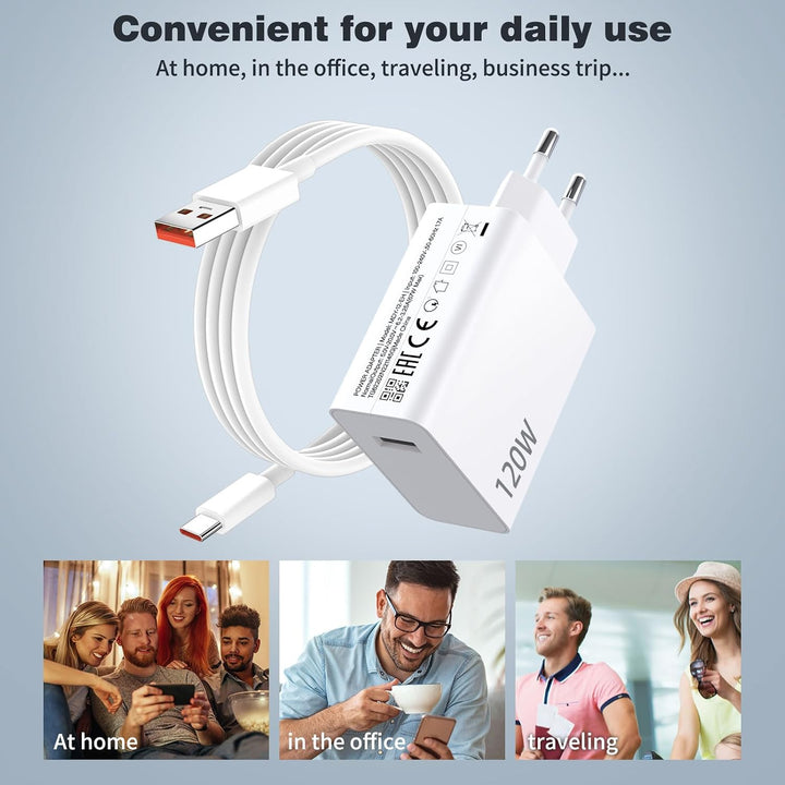 120W USB Ladegerät für Xiaomi 13 Pro 12T Pro 11T Pro Redmi Note 12 Pro+ 11 Pro+ 5G, Turbo Hyper Char