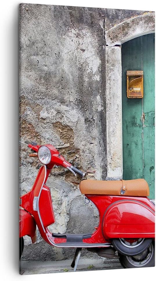 Bilder auf Leinwand Scooter transport italien retro Leinwandbild mit Rahmen 45x80cm Wandbilder Dekor