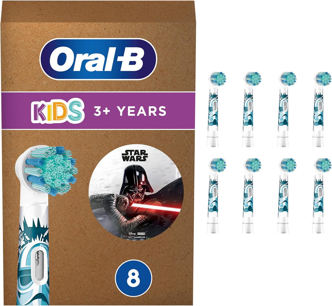 Oral-B Kids Star Wars Aufsteckbürsten für elektrische Zahnbürste, 8 Stück, extra weiche Borsten, Zah