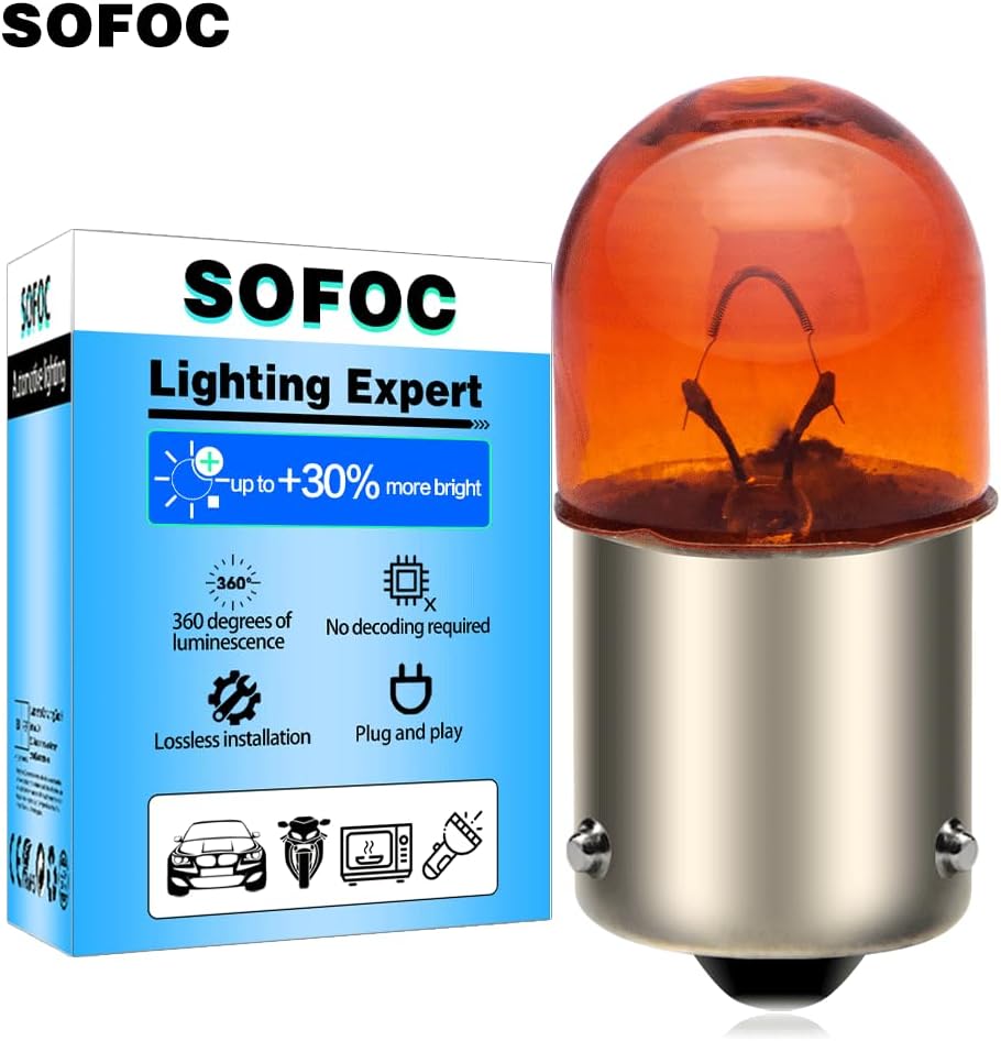SOFOC BAU15S PY21W Lampe Amber Gelb T16 12V 10W für Auto/Motorrad Blinker Seitenmarkierungsleuchte .