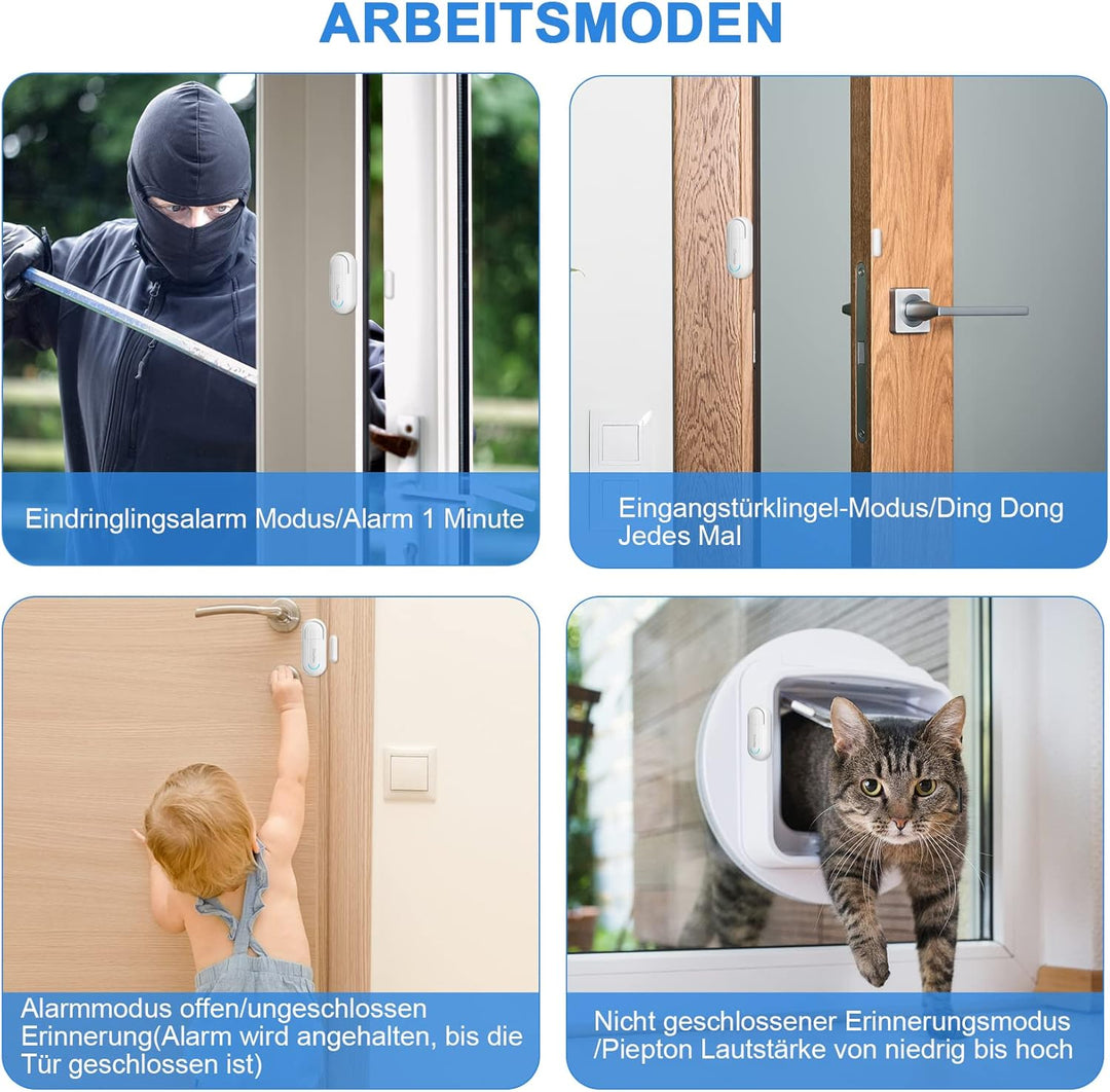 ChunHee Fensteralarm Türalarm Einbruchschutz Alarmanlage Kindersicherheits-Türöffnungsalarm Kontakt
