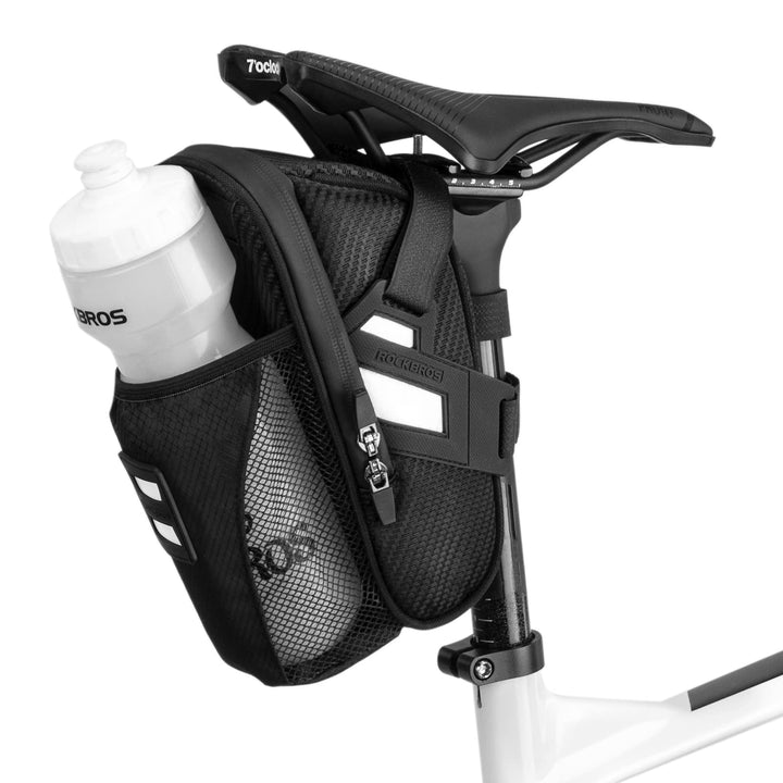 ROCKBROS Fahrrad Satteltasche Fahrradsitztasche mit Flaschenhalter für MTB Rennrad Wasserdicht Kratz
