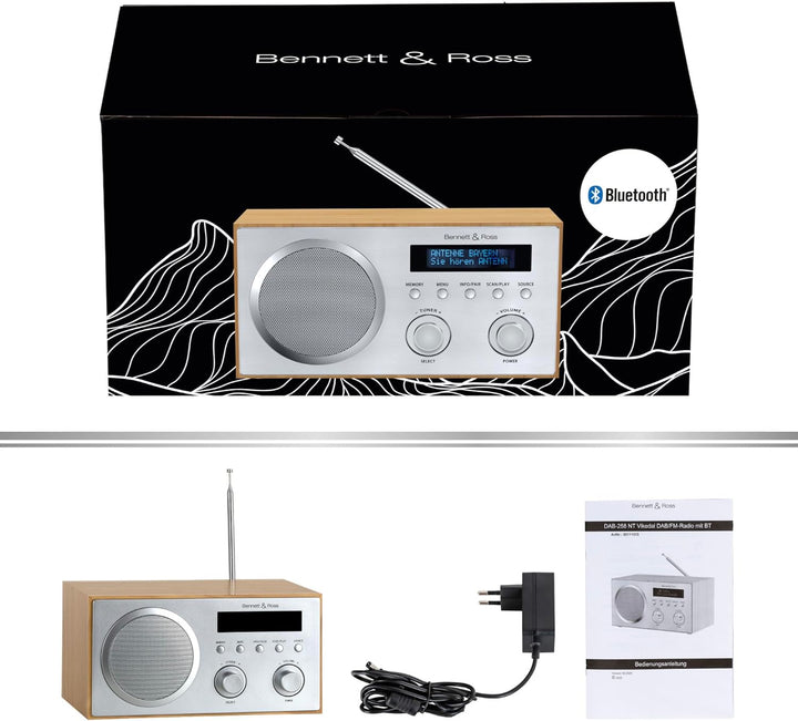 Bennett & Ross DAB-258 NT Vikedal DAB+/FM Digitalradio - Bluetooth Streaming vom Smartphone - USB MP