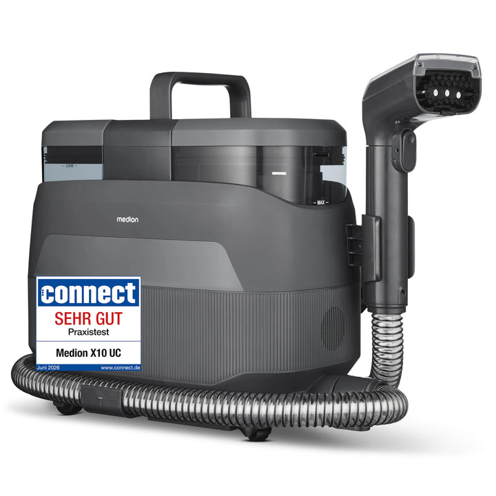 MEDION X10 UC Polsterreiniger Gerät Waschsauger (Nasssauger für Polster Teppiche Autositze, Kaltwass
