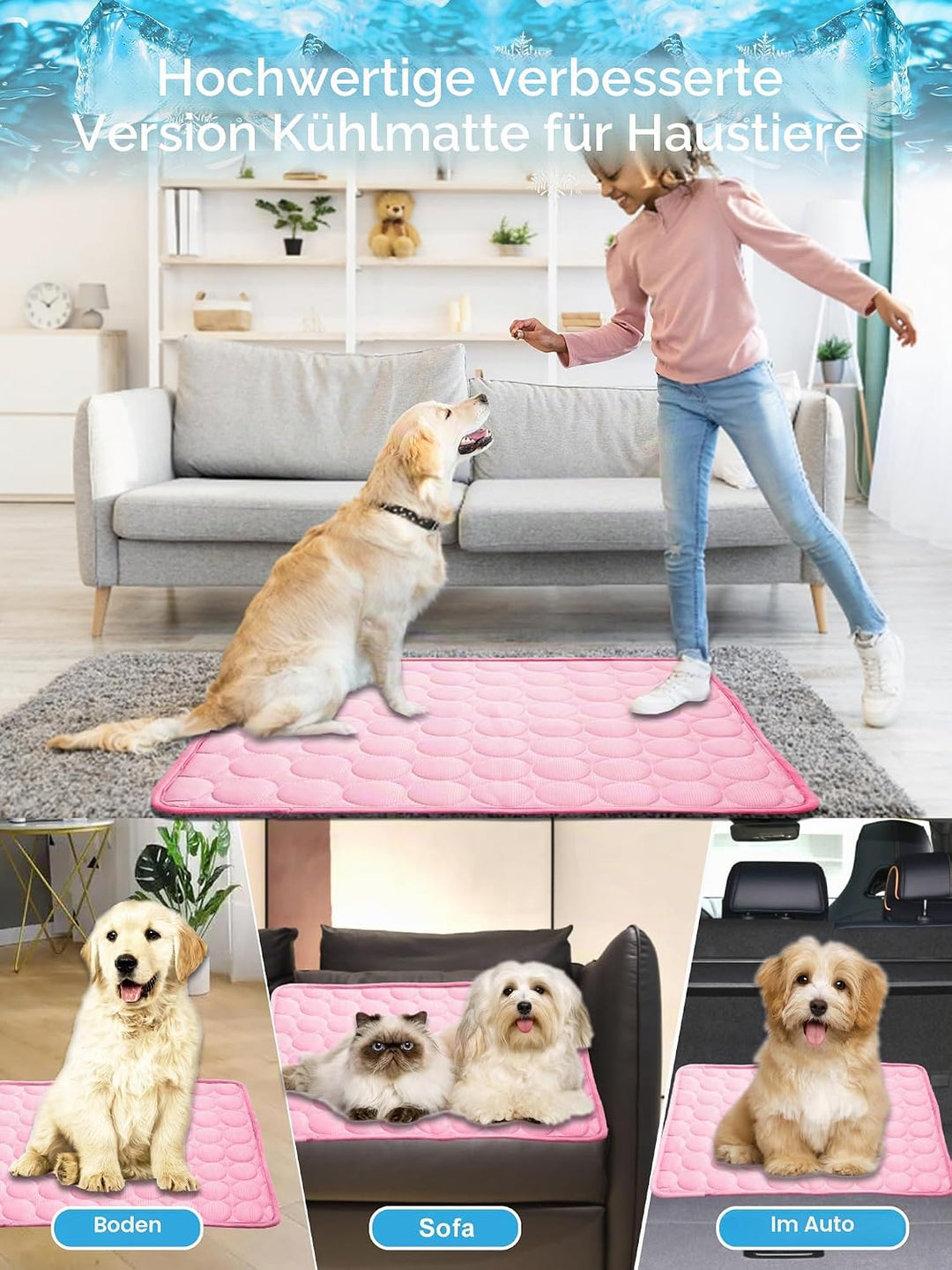 Galaxer Pet Kühlmatte Cool Matte für Hunde ungiftig Ice Seide Material Hundematte Geben Ihrem Hund o