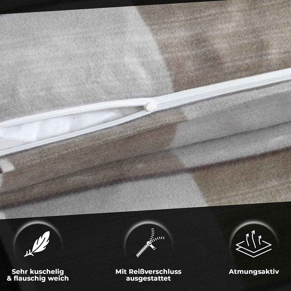 DreamHome Warme Winter Microfaser Thermo Fleece Bettwäsche 135x200 155x220 200x200 Moderne, Grösse:2