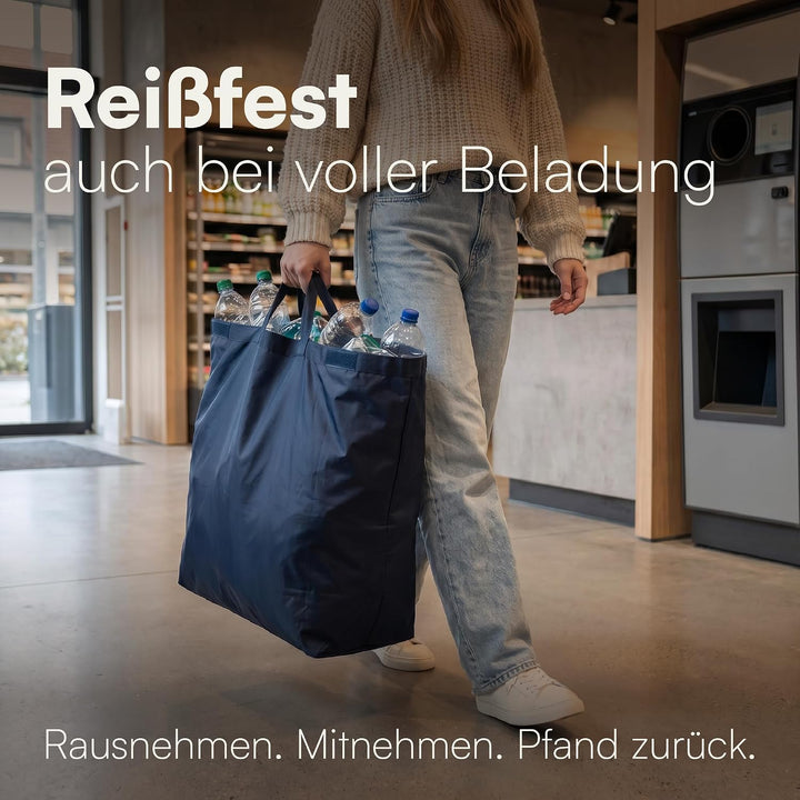 BAM BOO BOX Pfandflaschen Sammelbehälter 100L Blau – Pfandflaschen Behälter mit Einwurf – Flaschensa