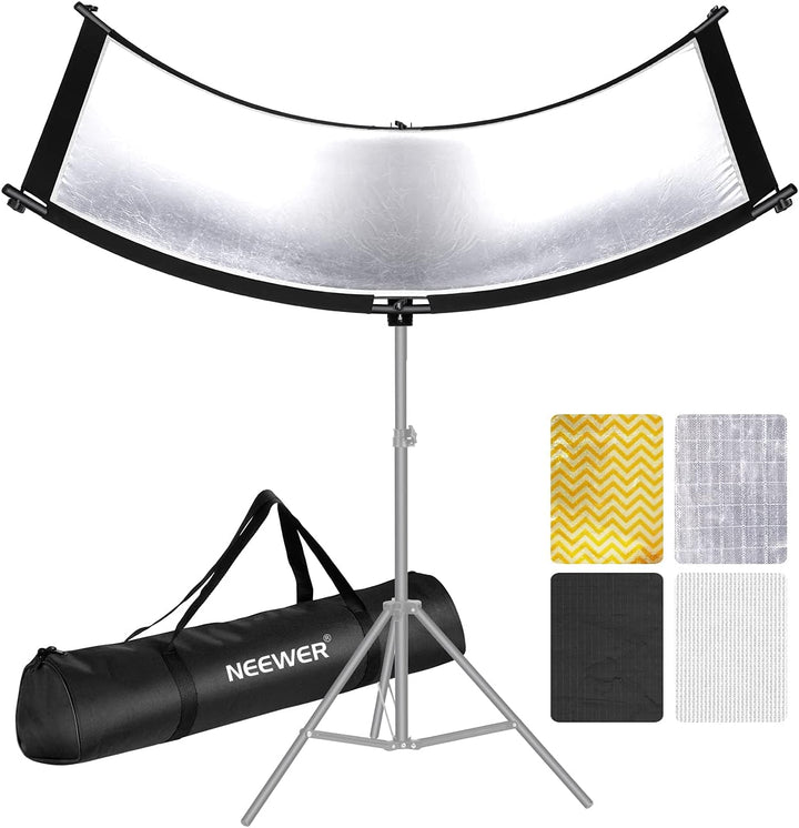 Neewer Diffusor, Reflektor mit Klappe, mit Tragetasche, 100 x 45 cm, für Fotografie, gebogen, für Fo
