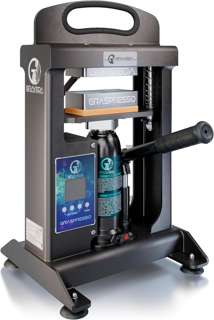 Graspresso - 10t Rosin Press mit 10 Tonnen Hydraulik Zylinder, Kolophonium Presse, 12 x 6 cm Platten