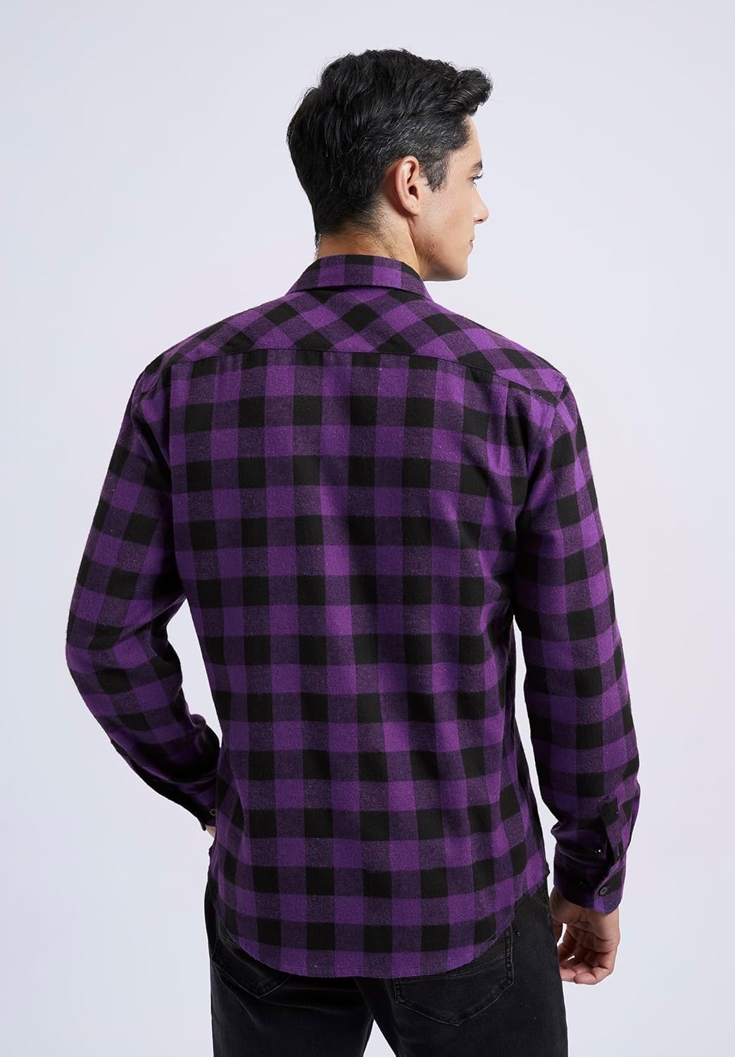 HISDERN Flanellhemd Herren Karierte Hemden Herren Langarm Button Down Baumwolle Holzfällerhemd Regul