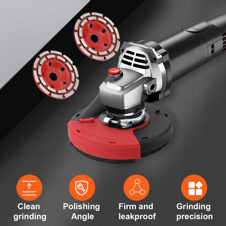 Absaugaufsatz Absaughaube für Winkelschleifer Betonschleifer mit 2 stück Professional Schleiftopf 12