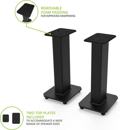 Kanto SX22 Universal Fillable Speaker Floor Stands for Bookshelf Speakers | 22" Tall | Dedicated Cab